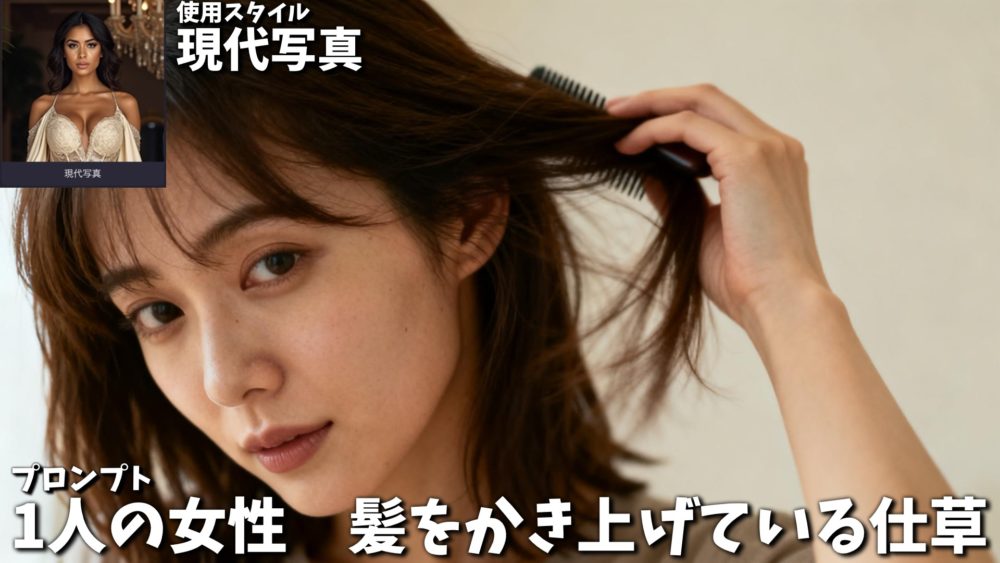 髪をかき上げる仕草