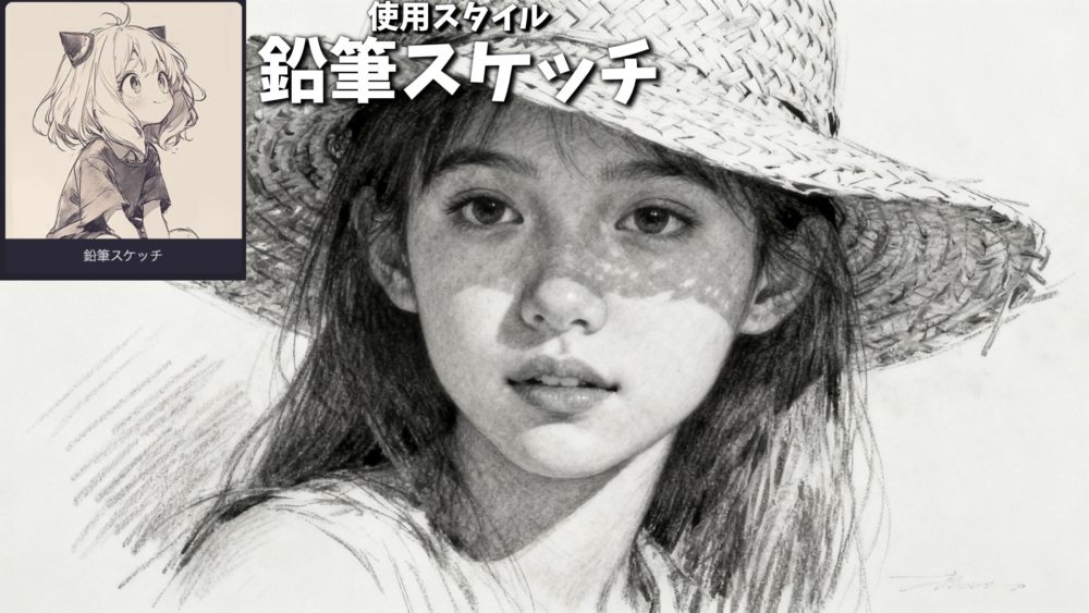 鉛筆タッチの手書き風のAIイラスト